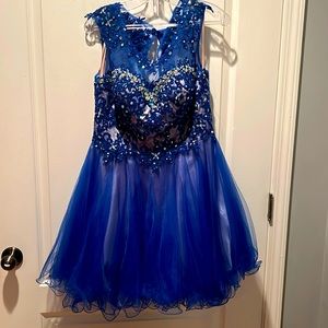 Blue Cocktail Homecoming Dress